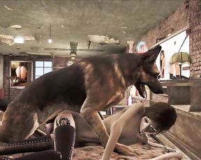 Порно мульт, собака трахает девушку из зоо Fallout 4
